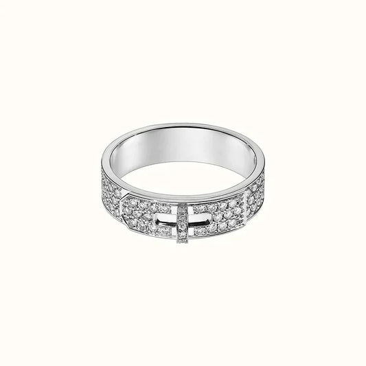 [Zalyn Jewelry ]KELLY SILVER DIAMOND RING