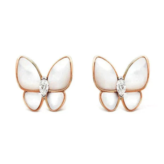 [Zalyn Jewelry ]BUTTERFLY MOP DIAMOND EARRINGS