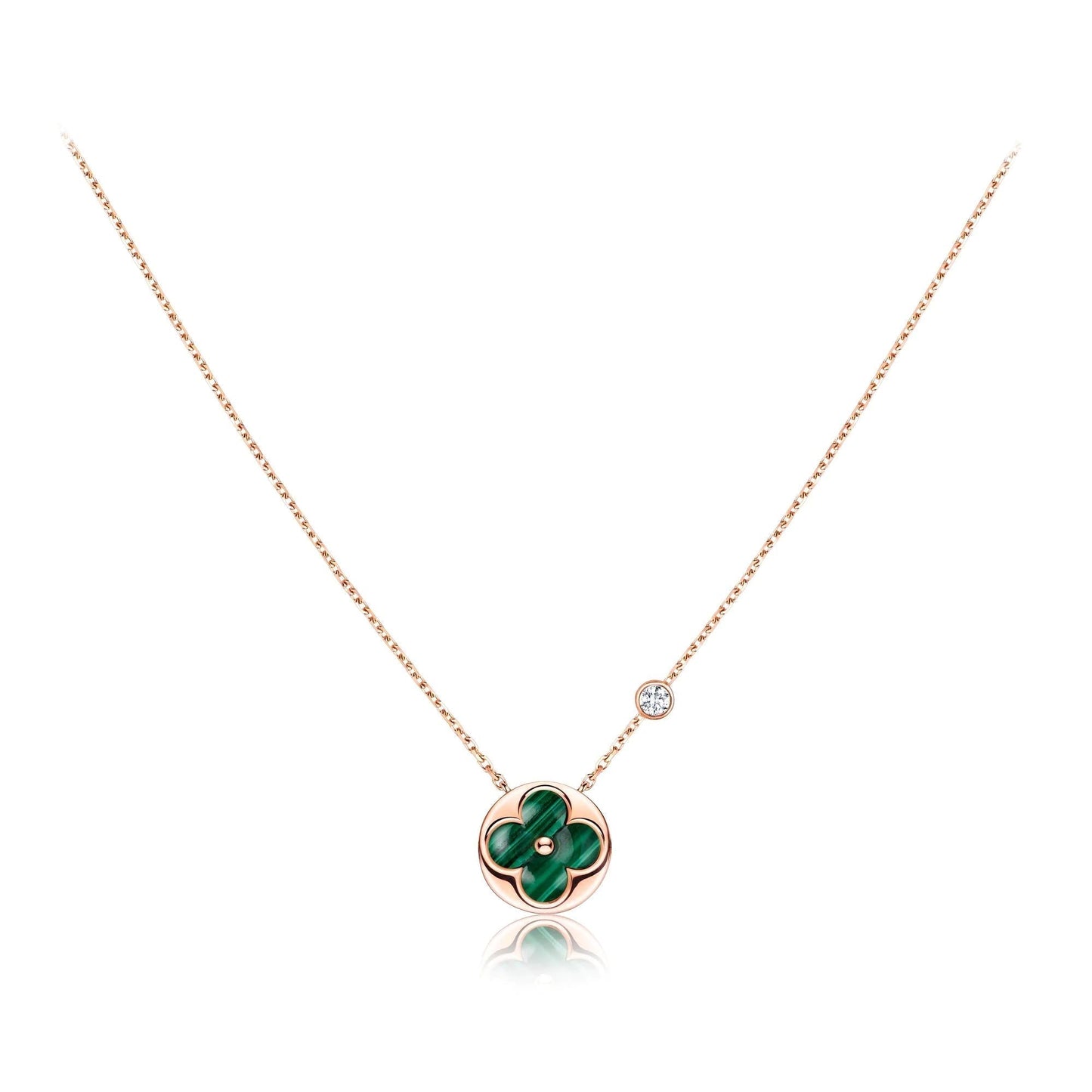 [Zalyn]SUN PEDANT ROSE GOLD 1 DIAMOND NECKLACE