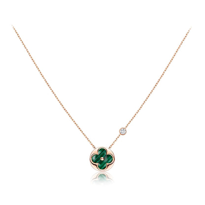 [Zalyn]SUN PEDANT ROSE GOLD 1 DIAMOND NECKLACE