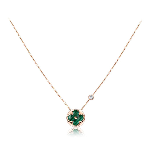 [Zalyn]SUN PEDANT ROSE GOLD 1 DIAMOND NECKLACE