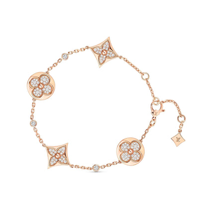 [Zalyn]STAR AND SUN 4 MOTIFS GOLD DIAMONDS BRACELET