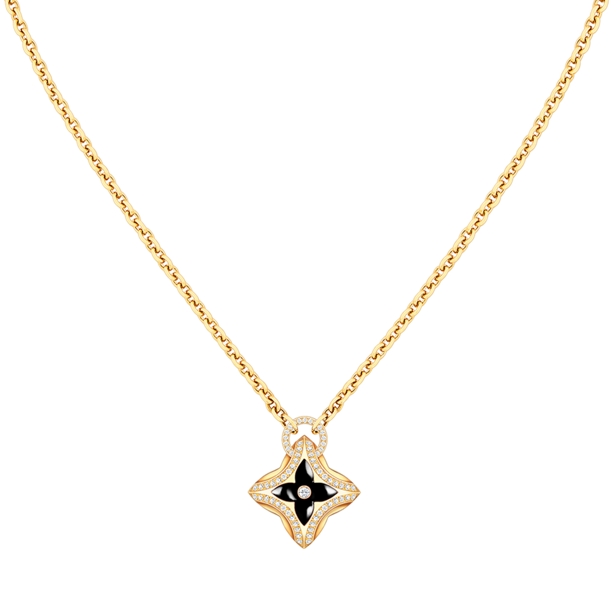 [Zalyn Jewelry ]STAR PEDANT PINK GOLD DIAMOND NECKLACE