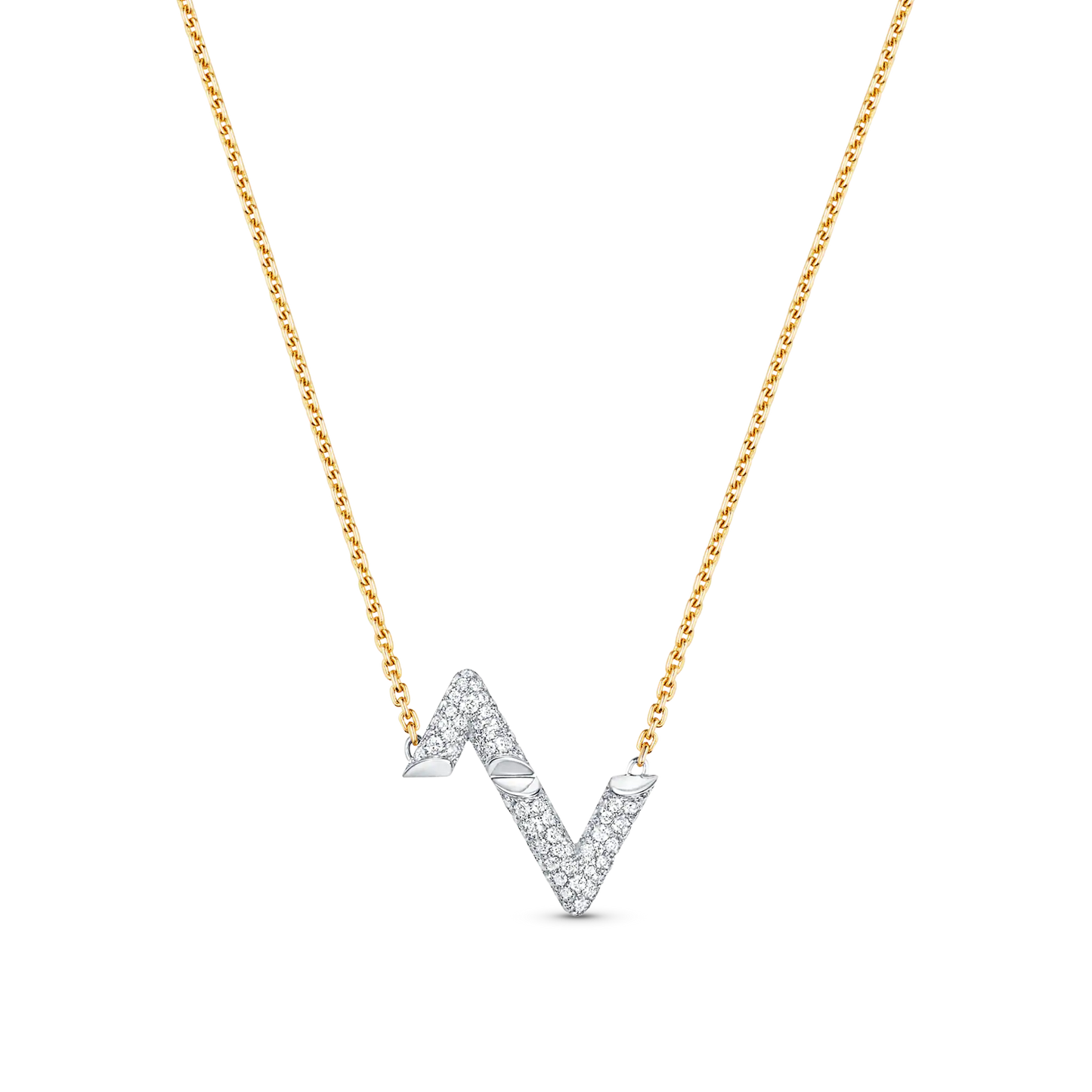 [Zalyn]VOLT SILVER DIAMOND PEDANT NECKLACE