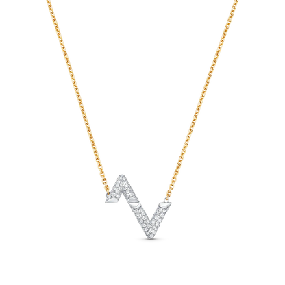 [Zalyn]VOLT SILVER DIAMOND PEDANT NECKLACE
