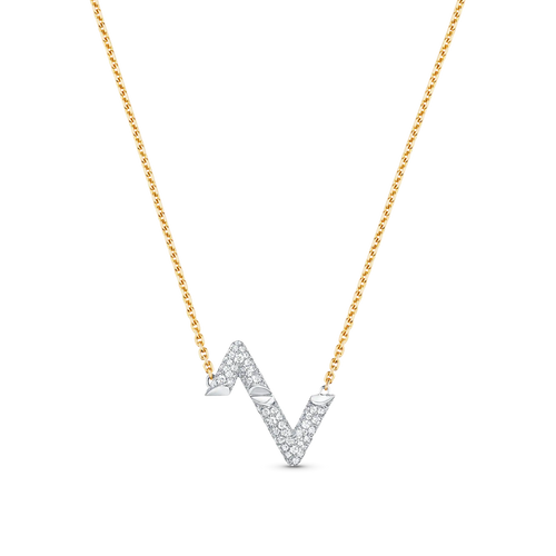 [Zalyn]VOLT SILVER DIAMOND PEDANT NECKLACE