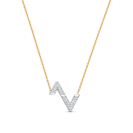 [Zalyn]VOLT SILVER DIAMOND PEDANT NECKLACE