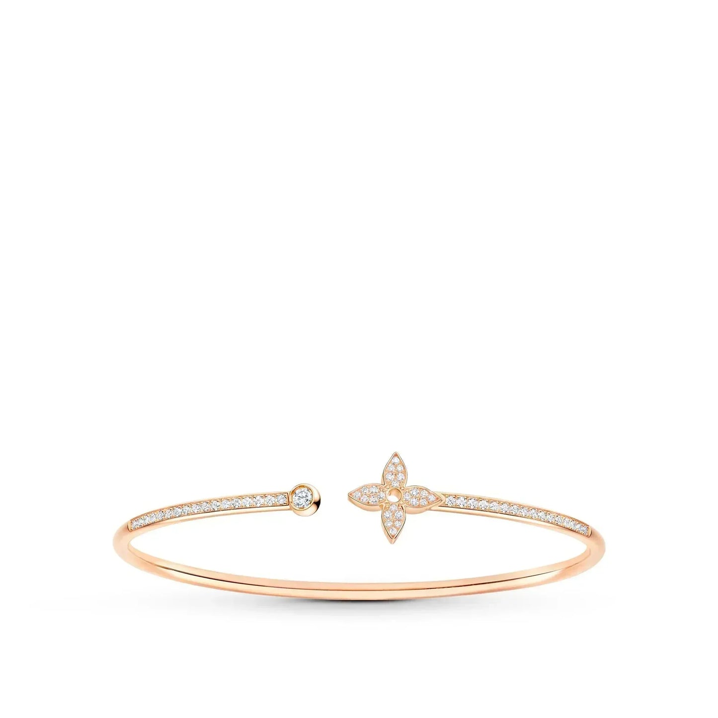 [Zalyn]IDYLLE ROSE GOLD OPEN BRACELET DIAMOND PAVED
