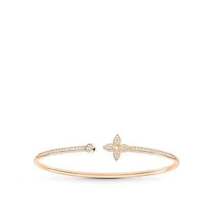 [Zalyn]IDYLLE ROSE GOLD OPEN BRACELET DIAMOND PAVED