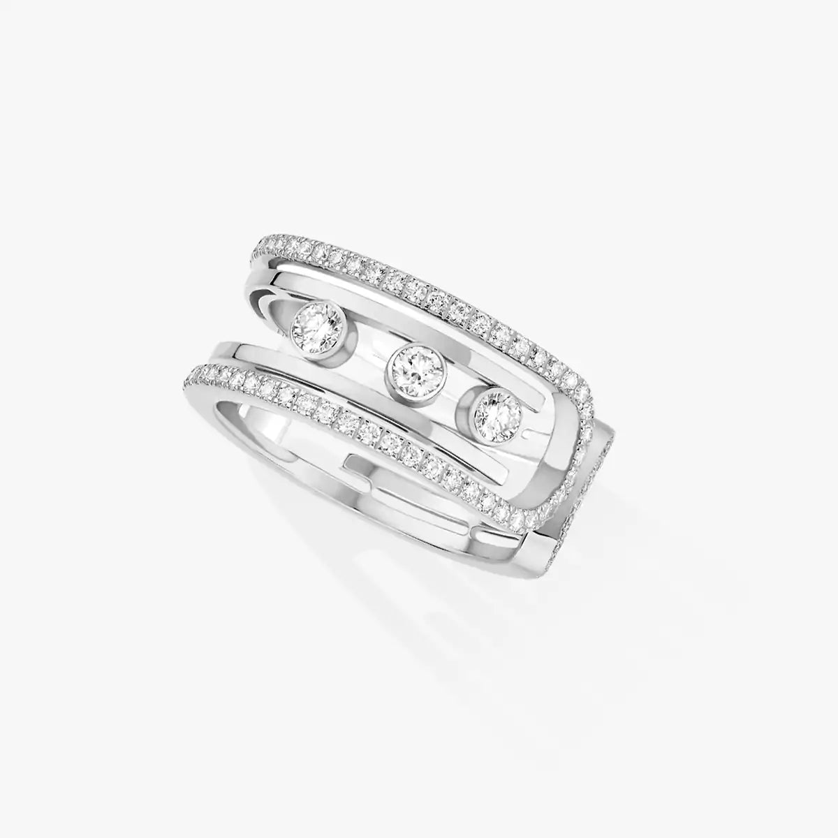 [Zalyn]OPEN MOVE 10-DIAMOND PAVÉ RING