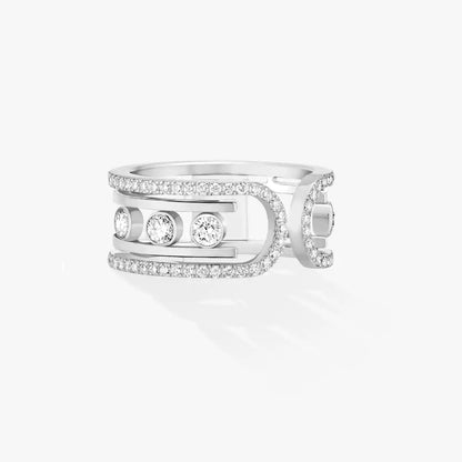 [Zalyn]OPEN MOVE 10-DIAMOND PAVÉ RING
