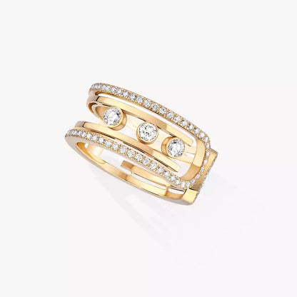 [Zalyn]OPEN MOVE 10-DIAMOND PAVÉ RING