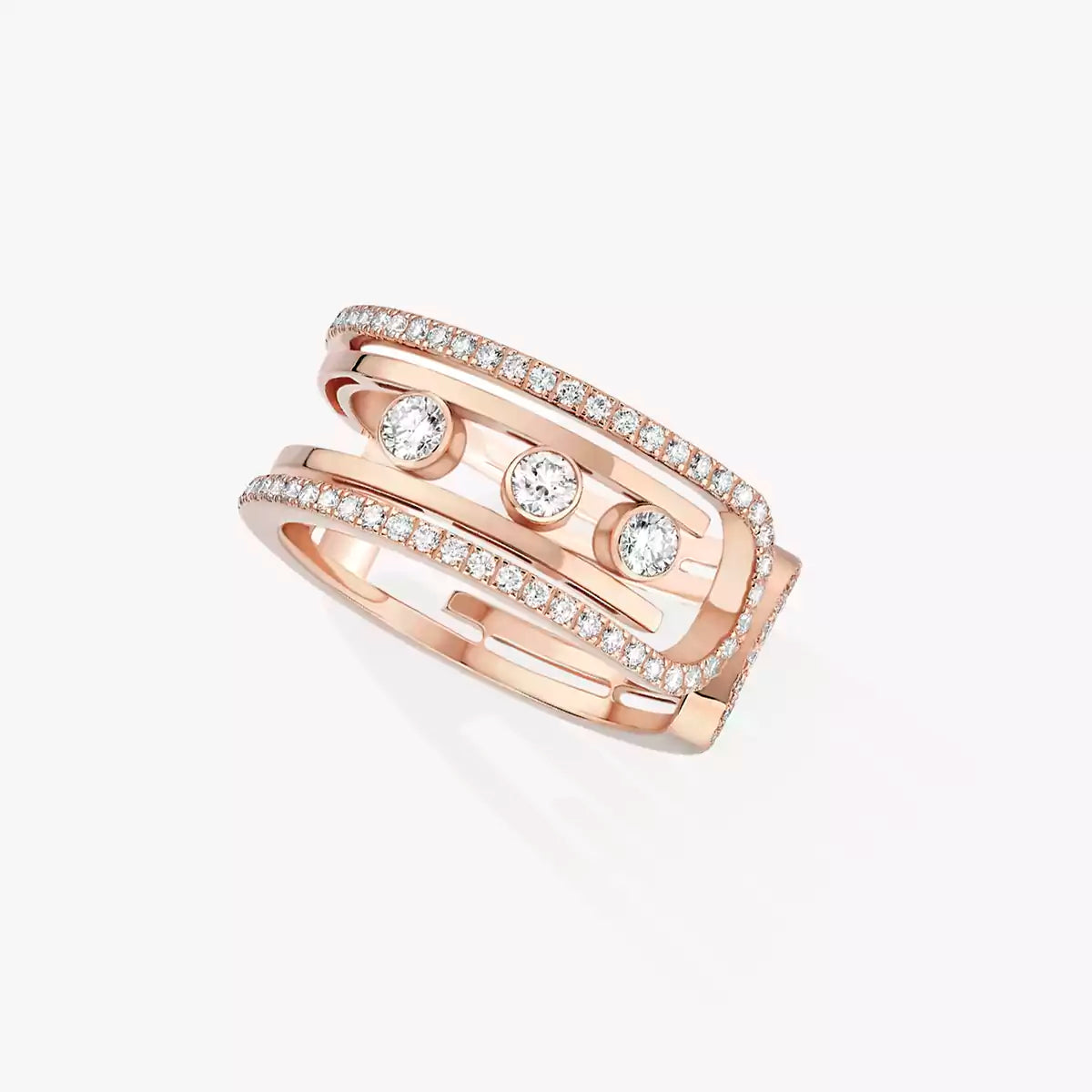 [Zalyn]OPEN MOVE 10-DIAMOND PAVÉ RING