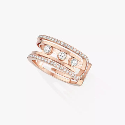 [Zalyn]OPEN MOVE 10-DIAMOND PAVÉ RING