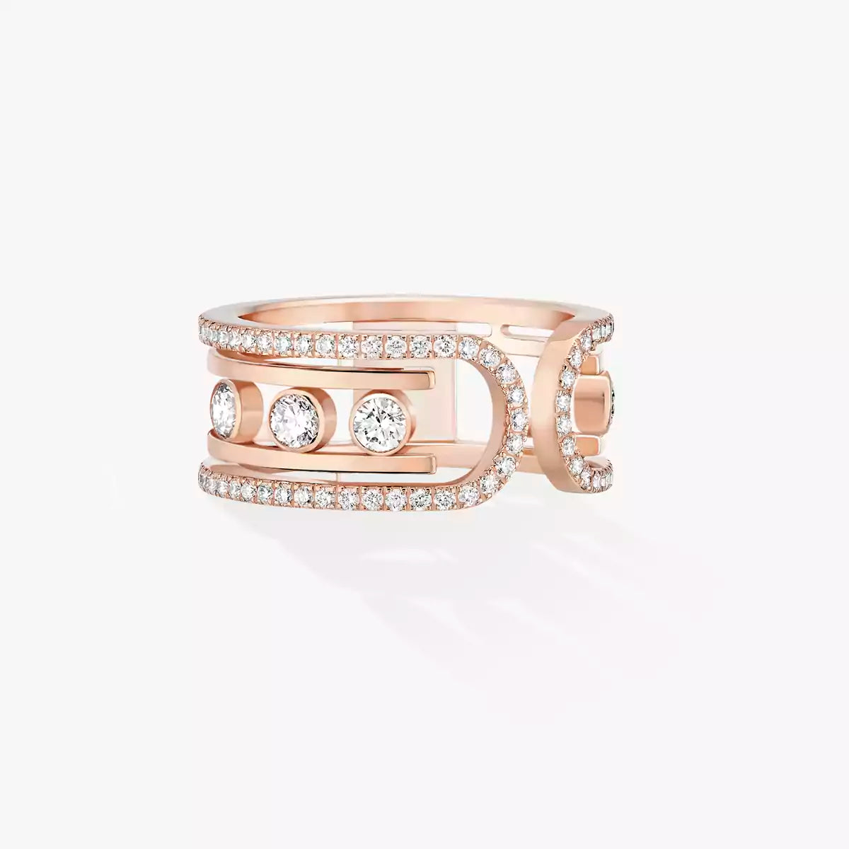 [Zalyn]OPEN MOVE 10-DIAMOND PAVÉ RING