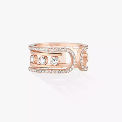 [Zalyn]OPEN MOVE 10-DIAMOND PAVÉ RING