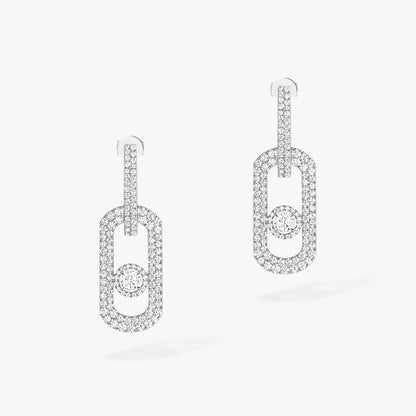 [Zalyn]SO MOVE XL FULL-PAVÉ DIAMOND PENDANT EARRINGS