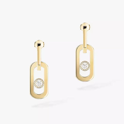 [Zalyn]SO MOVE XL DIAMOND PENDANT EARRINGS
