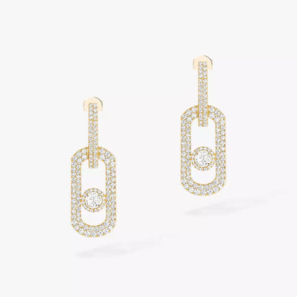 [Zalyn]SO MOVE XL FULL-PAVÉ DIAMOND PENDANT EARRINGS
