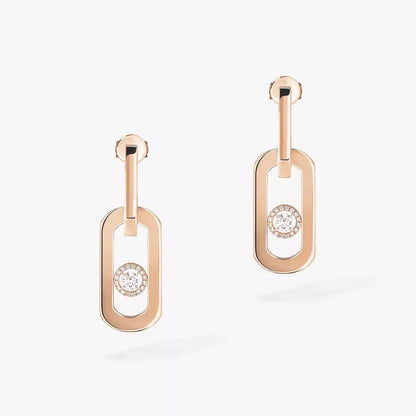 [Zalyn]SO MOVE XL DIAMOND PENDANT EARRINGS
