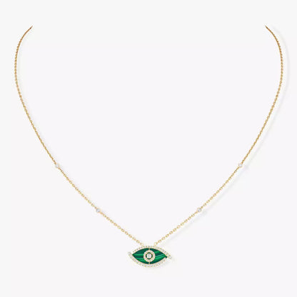 [Zalyn Jewelry]Lucky Eye Diamond Necklace in Rose Gold and Turquoise