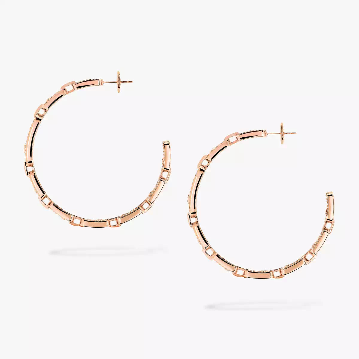 [Zalyn]MOVE LINK KINETIC DIAMOND HOOP EARRINGS
