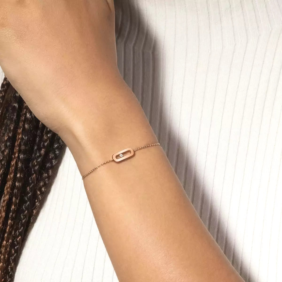 [Zalyn]MOVE UNO SINGLE DIAMOND BRACELET