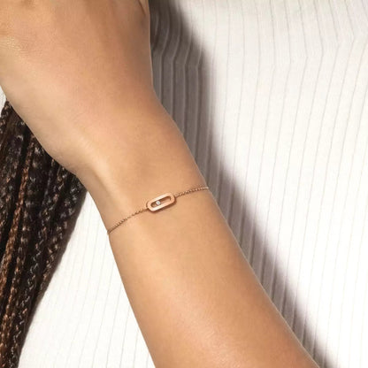 [Zalyn]MOVE UNO SINGLE DIAMOND BRACELET