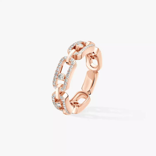 [Zalyn]MOVE LINK PAVÉ DIAMOND RING