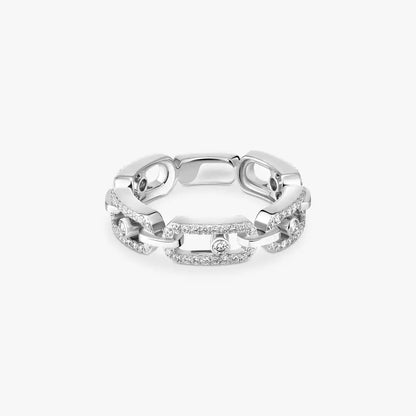 [Zalyn Jewelry]Move Link Pave_-Set Diamond Ring in Gold