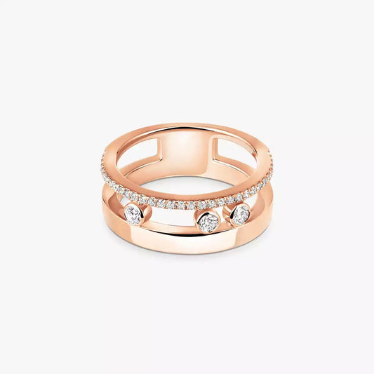 [Zalyn]MOVE NOA PAVÉ DIAMOND INTERLOCKING RING