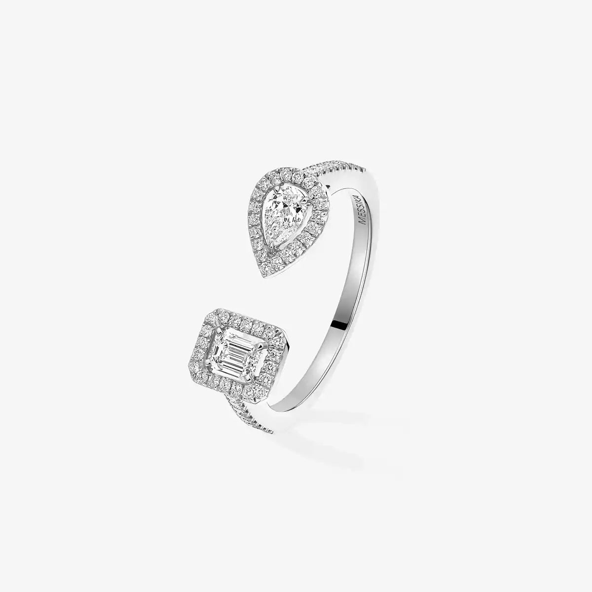[Zalyn]OPEN SUGAR CUBE & TEARDROP PAVÉ DIAMOND RING