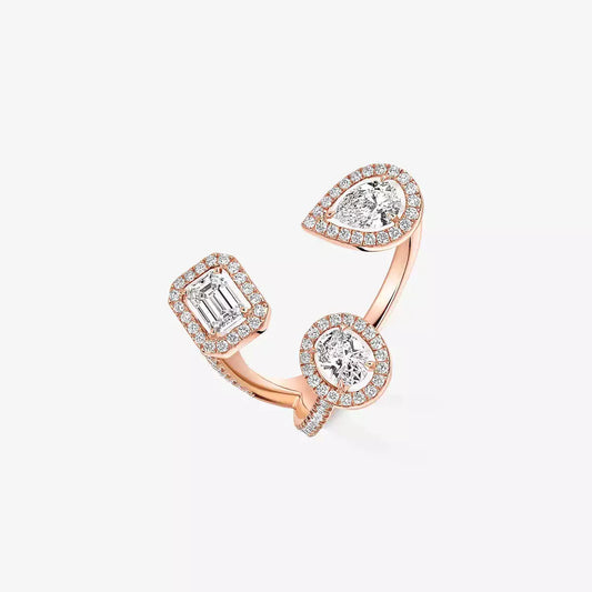 [Zalyn]MY TWIN TRILOGY OPEN PAVÉ RING