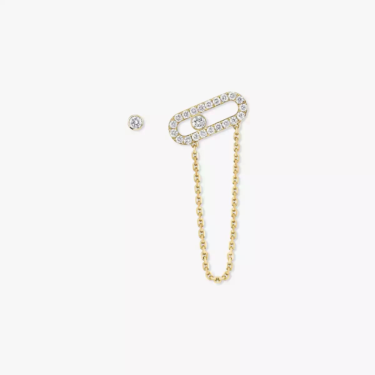 [Zalyn]MOVE UNO ALL DIAMOND STUD EARRINGS