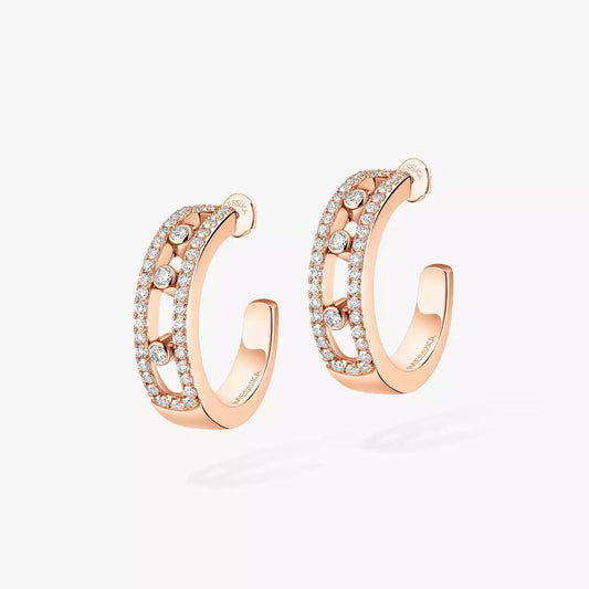 [Zalyn]MOVE PAVÉ DIAMOND HOOP EARRINGS