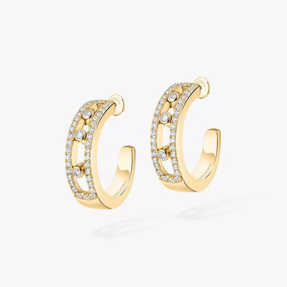 [Zalyn]MOVE PAVÉ DIAMOND HOOP EARRINGS