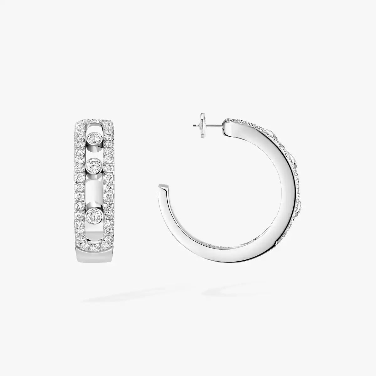 [Zalyn]MOVE PAVÉ DIAMOND HOOP EARRINGS
