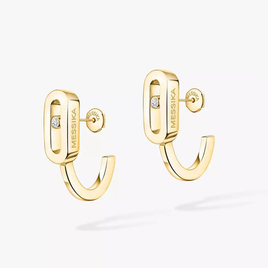 [Zalyn]MOVE CLASSIQUE MINI DIAMOND HOOP EARRINGS