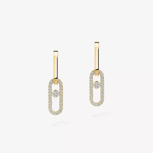 [Zalyn]MOVE LINK KINETIC DIAMOND EARRINGS