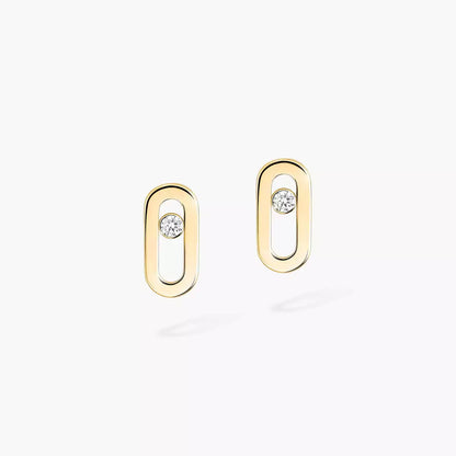 [Zalyn]MOVE UNO DIAMOND STUD EARRINGS