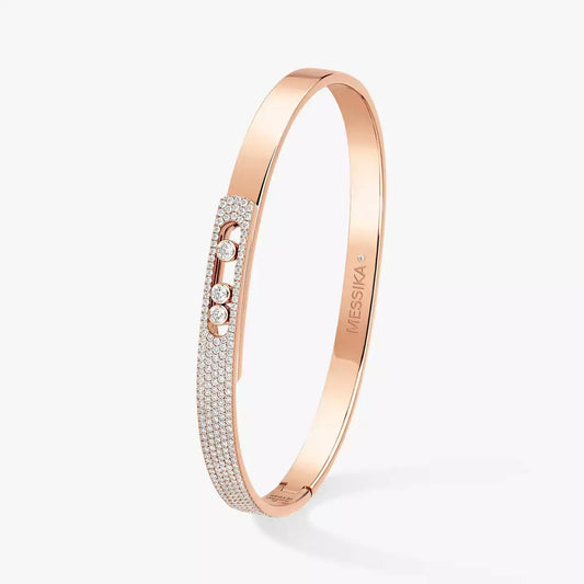 [Zalyn]MOVE NOA PAVÉ DIAMOND BANGLE BRACELET