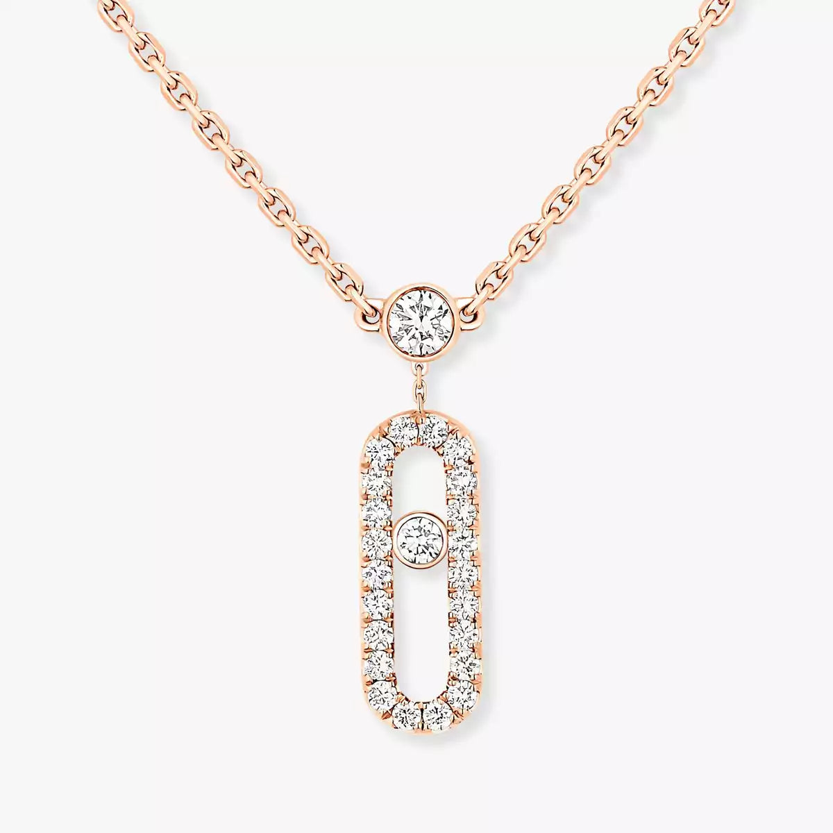 [Zalyn]MOVE UNO 2-ROW PAVÉ NECKLACE