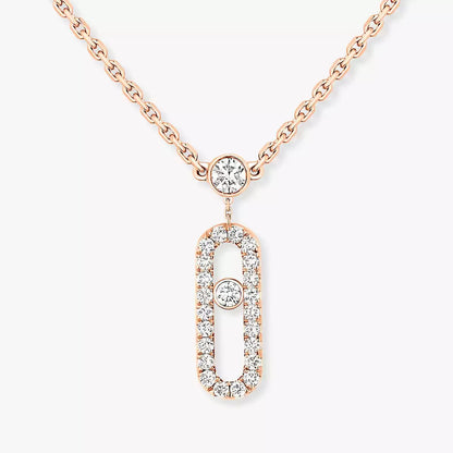 [Zalyn]MOVE UNO 2-ROW PAVÉ NECKLACE