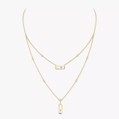 [Zalyn]MOVE UNO DOUBLE-PENDANT NECKLACE