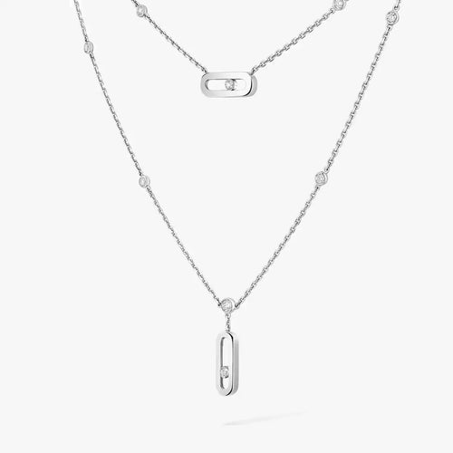 [Zalyn]MOVE UNO DOUBLE-PENDANT NECKLACE
