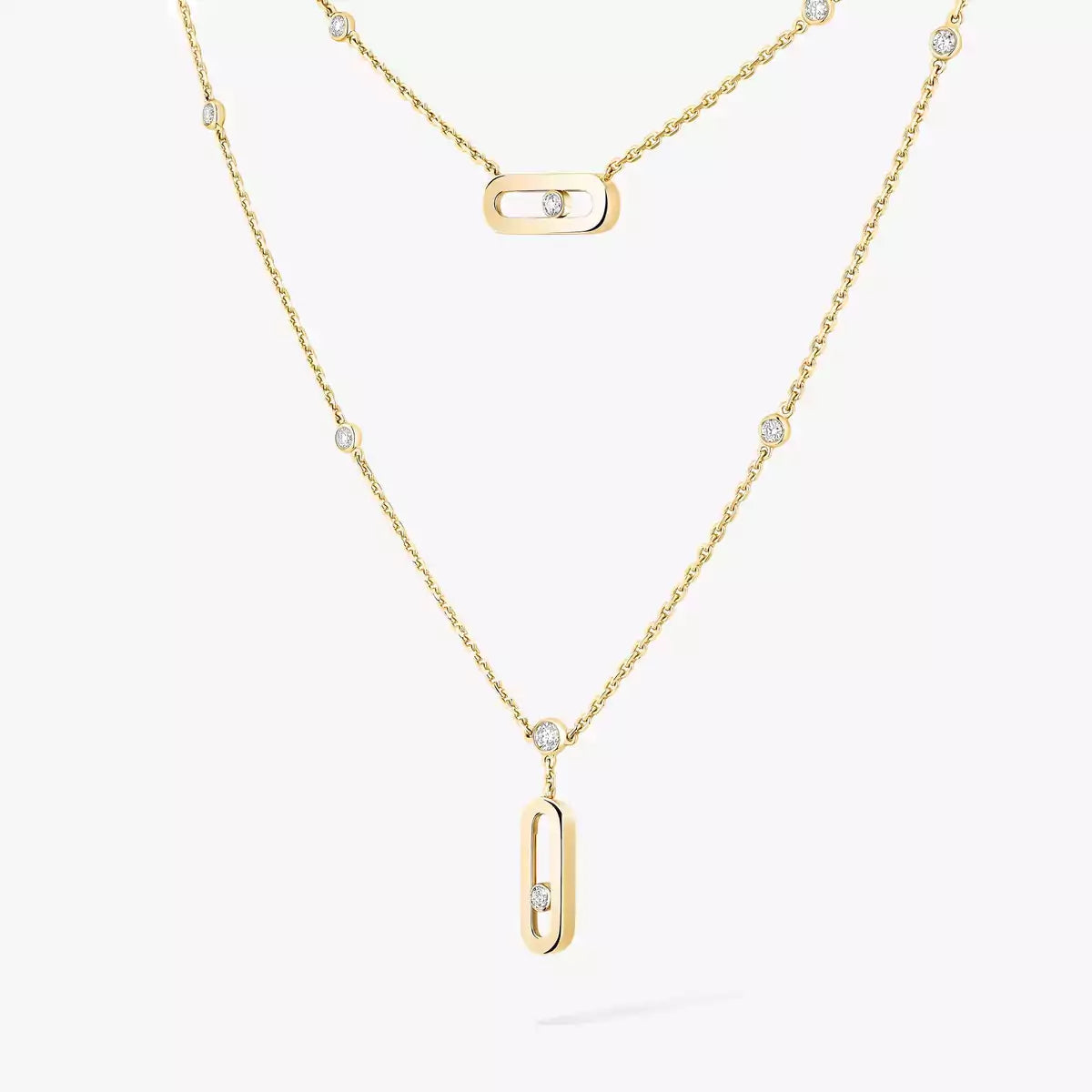 [Zalyn]MOVE UNO DOUBLE-PENDANT NECKLACE