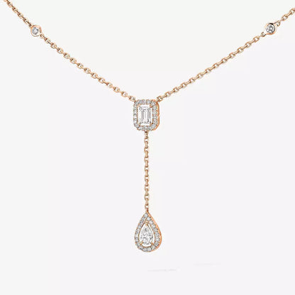[Zalyn Jewelry]Gold Diamond Tie Necklace