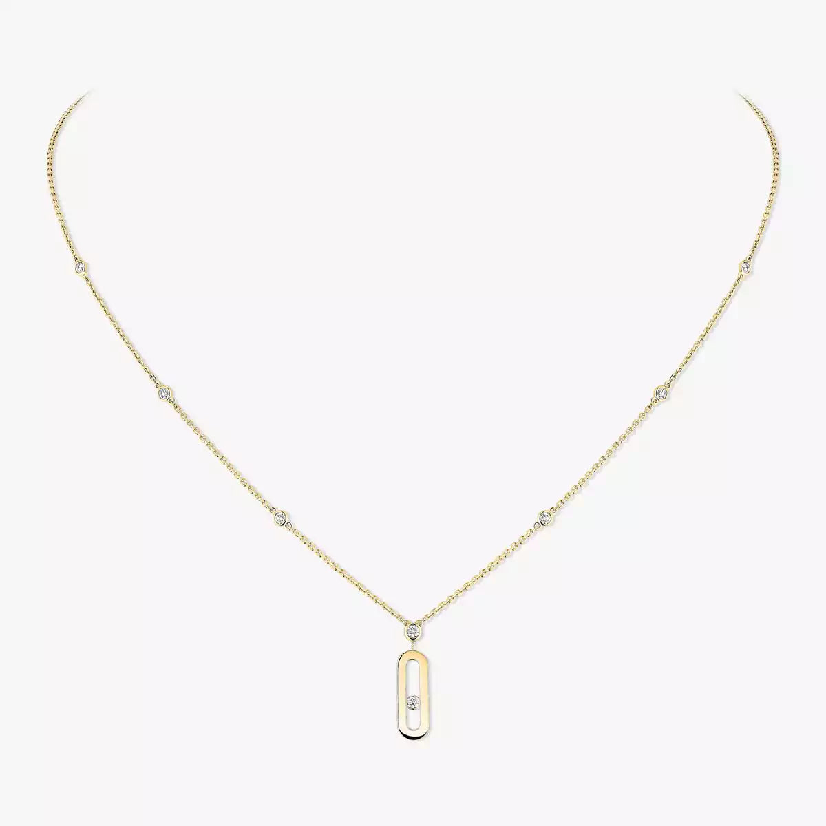 [Zalyn Jewelry] Move Uno Gold Diamond Long Necklace