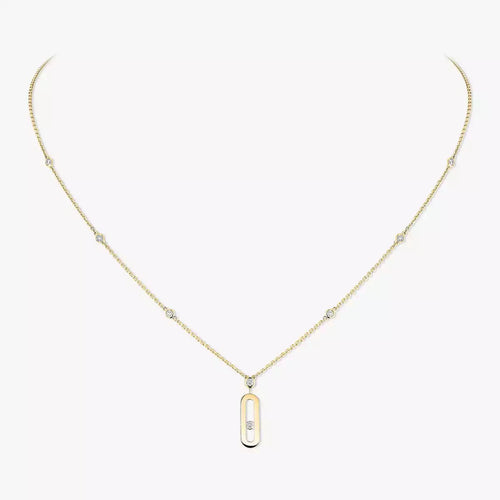 [Zalyn Jewelry] Move Uno Gold Diamond Long Necklace