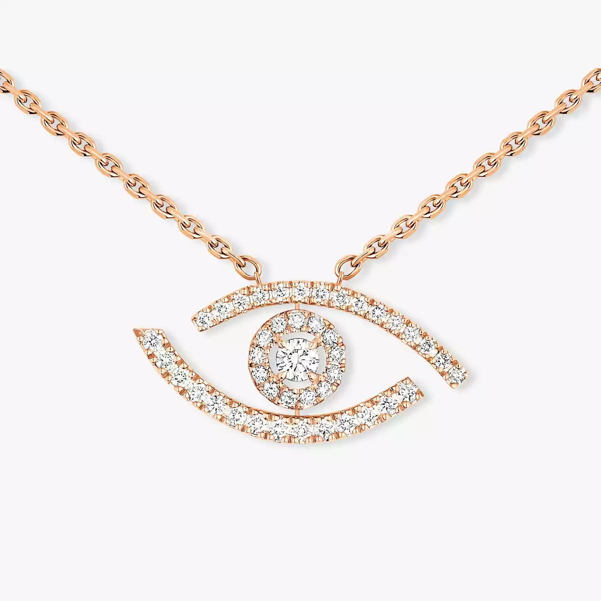[Zalyn]PAVÉ DIAMOND LUCKY EYE NECKLACE